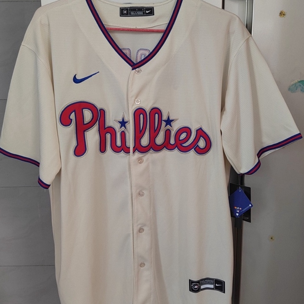 Nike Philadelphia Bryce Harper #3 Cream MLB Jersey